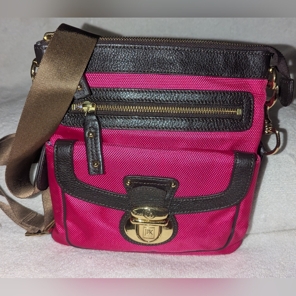 Stylish JPK Paris 75 Crossbody Bag in Pink and Brown